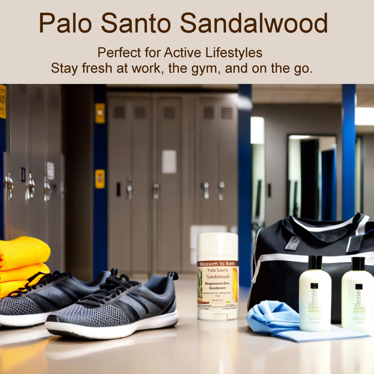 Palo Santo Sandalwood Magnesium Zinc Deodorant (2.7 ounce) - Phthalate Free Fragrance