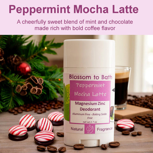 Peppermint Mocha Latte Magnesium Zinc Deodorant (2.7 ounce) - Natural Fragrance