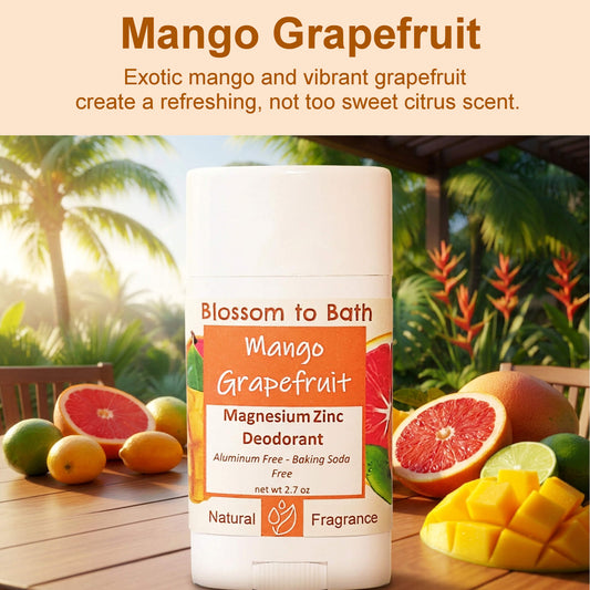 Mango Grapefruit Magnesium Zinc Deodorant (2.7 ounce) - Natural Fragrance