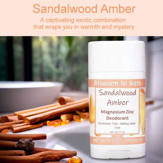 Sandalwood Amber Magnesium Zinc Deodorant (2.7 ounce) - Phthalate Free Fragrance