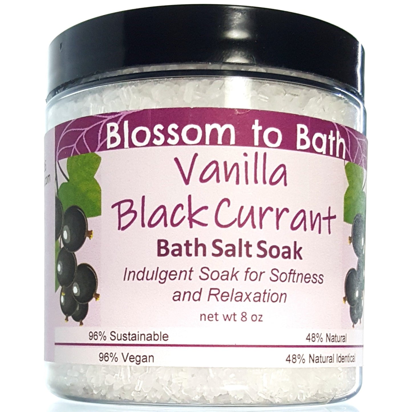 Vanilla Black Currant Bath Salt Soak (8 ounce) - Natural Fragrance