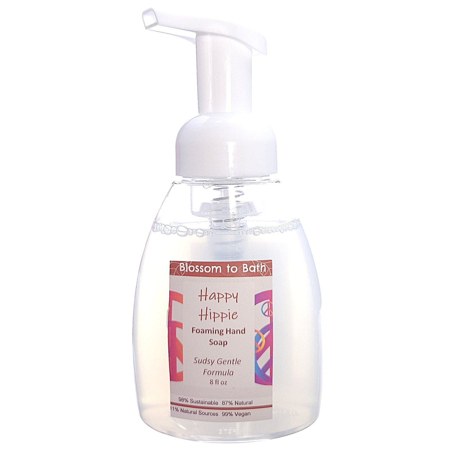 Buy Blossom to Bath Happy Hippie Foaming Hand Soap from Flowersong Soap Studio. Clean Hands Without Drying In A Convenient Uplifting Clean Scented Foaming Pump . A refreshing herbal fragrance that elevates your mood and your perspective.