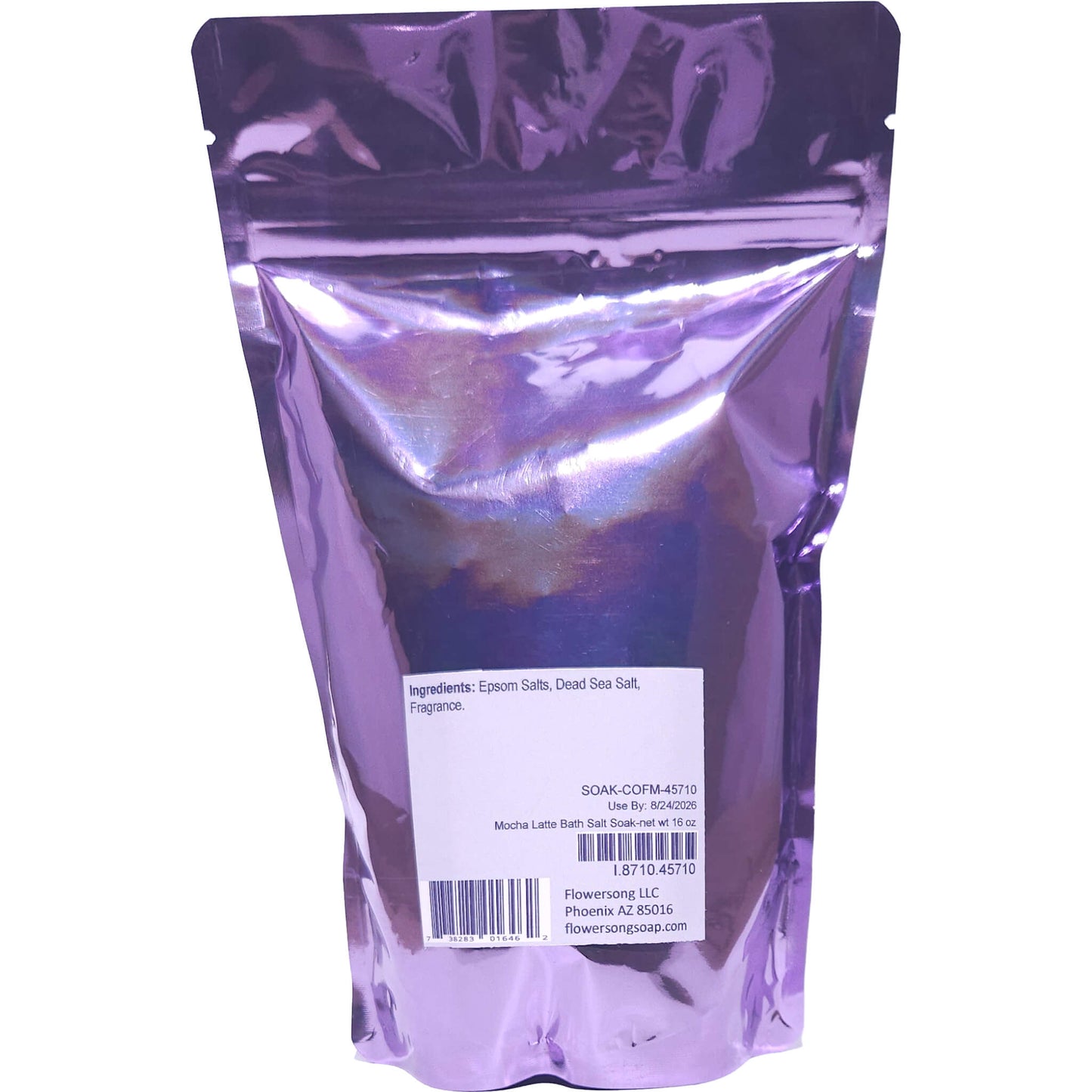 Mocha Latte Bath Salt Soak (16 ounce) - Phthalate Free Fragrance
