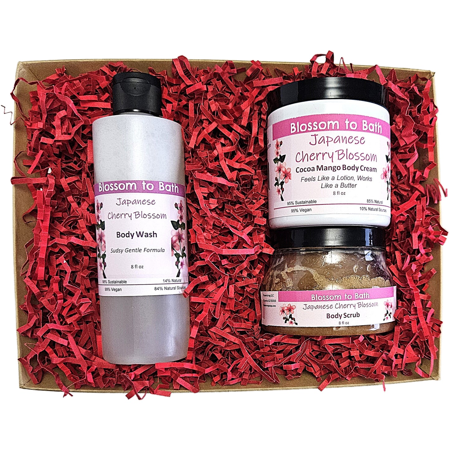 Buy Blossom to Bath Japanese Cherry Blossom Blossom and Glow Gift Set from Flowersong Soap Studio. The Most Luxurious Set Of Musky Floral Scented Self Care Anyone Would Love To Receive . A sophisticated and rich cherry blossom fragrance that is oriental and sensual.
