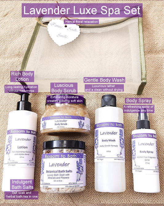 Lavender Luxury Spa Gift Set - Pure Essential Oil Fragrance