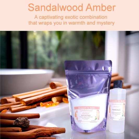 Sandalwood Amber Salt & Bubble Bundle - Phthalate Free Fragrance