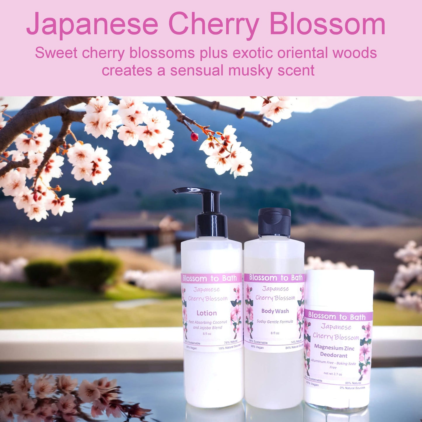 Japanese Cherry Blossom Daily Essentials Bundle - Phthalate Free Fragrance
