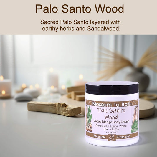 Palo Santo Wood Cocoa Mango Body Cream (8 Ounce) - Natural Fragrance