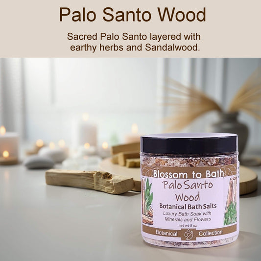 Palo Santo Wood Botanical Bath Salts (8 ounce) - Natural Fragrance