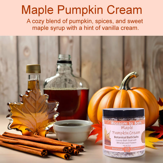Maple Pumpkin Cream Botanical Bath Salts (8 ounce) - Natural Fragrance