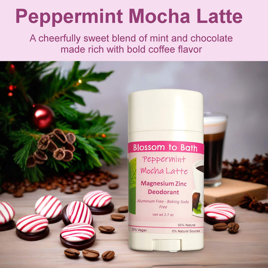Peppermint Mocha Latte Magnesium Zinc Deodorant (2.7 ounce) - Phthalate Free Fragrance