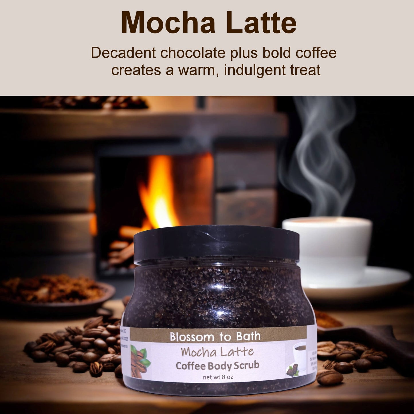 Mocha Latte Coffee Body Scrub (8 ounce) - Phthalate Free Fragrance