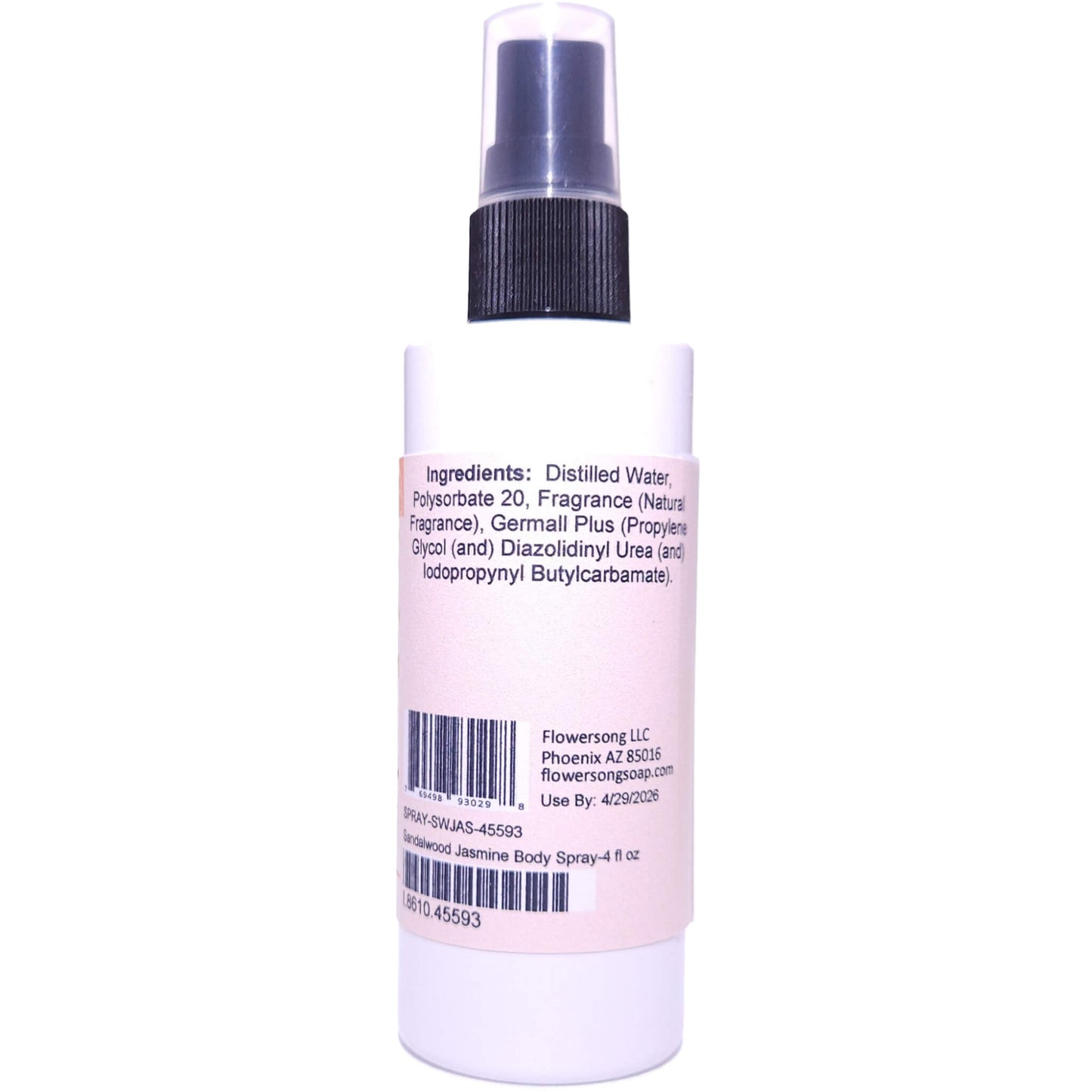 Sandalwood Jasmine Body Spray (4 Ounce) - Natural Fragrance