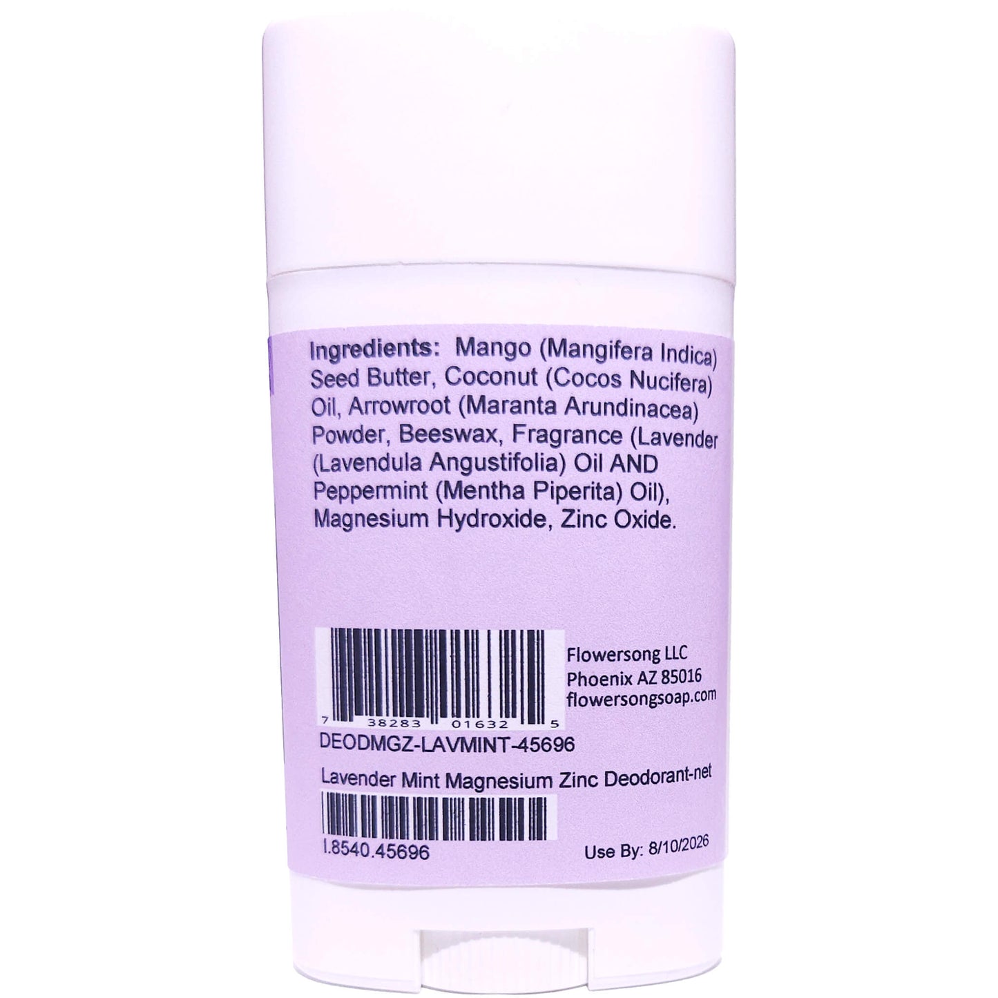 Lavender Mint Magnesium Zinc Deodorant (2.7 ounce) - Pure Essential Oil Fragrance