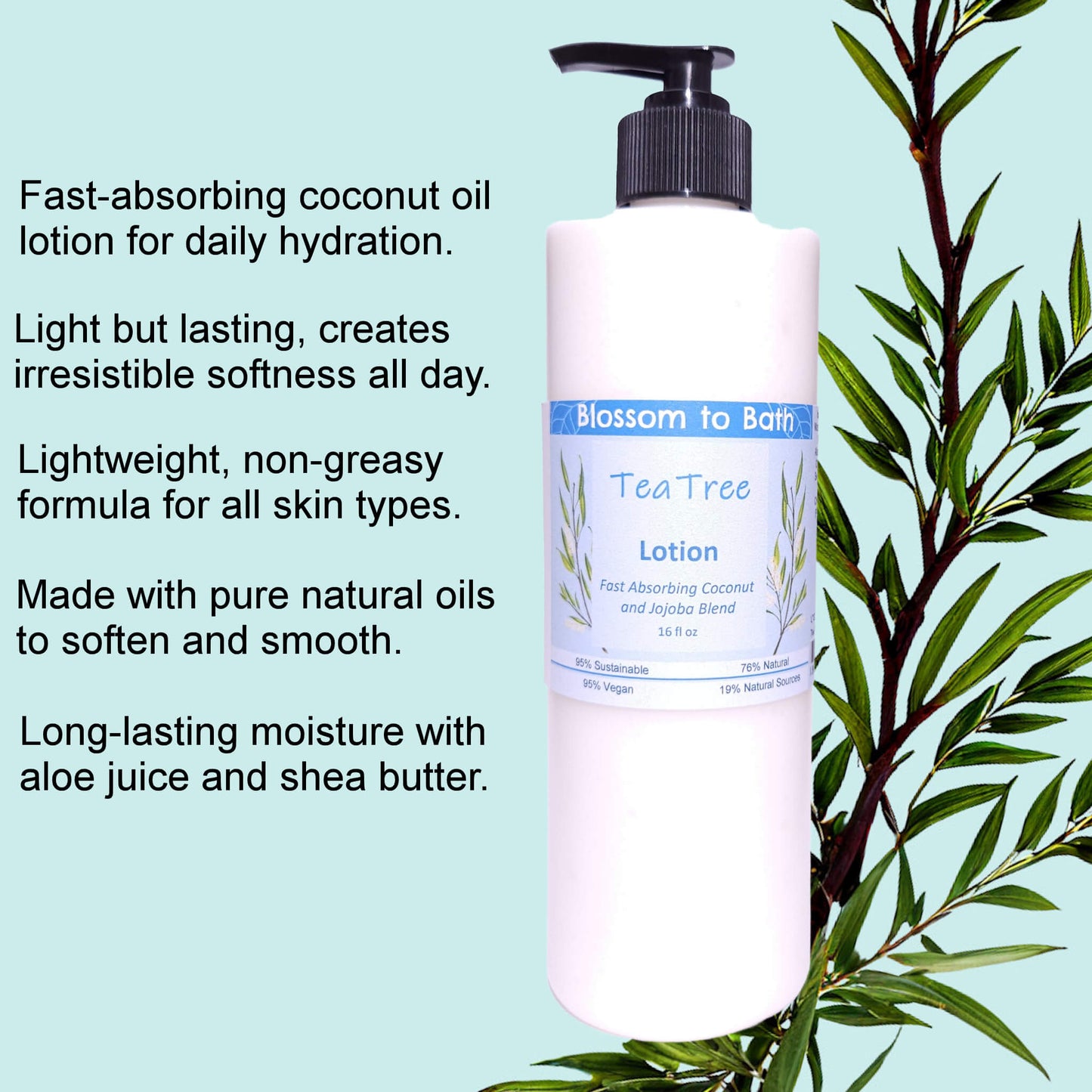 Tea Tree Lotion (16 ounce) - Pure Essential Oil Fragrance