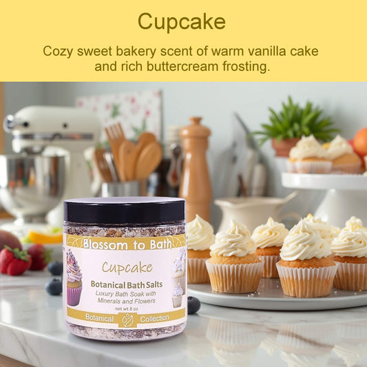 Cupcake Botanical Bath Salts (8 ounce) - Natural Fragrance