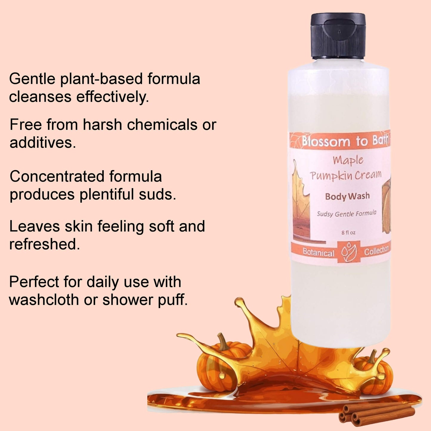 Maple Pumpkin Cream Body Wash (8 Ounce) - Natural Fragrance
