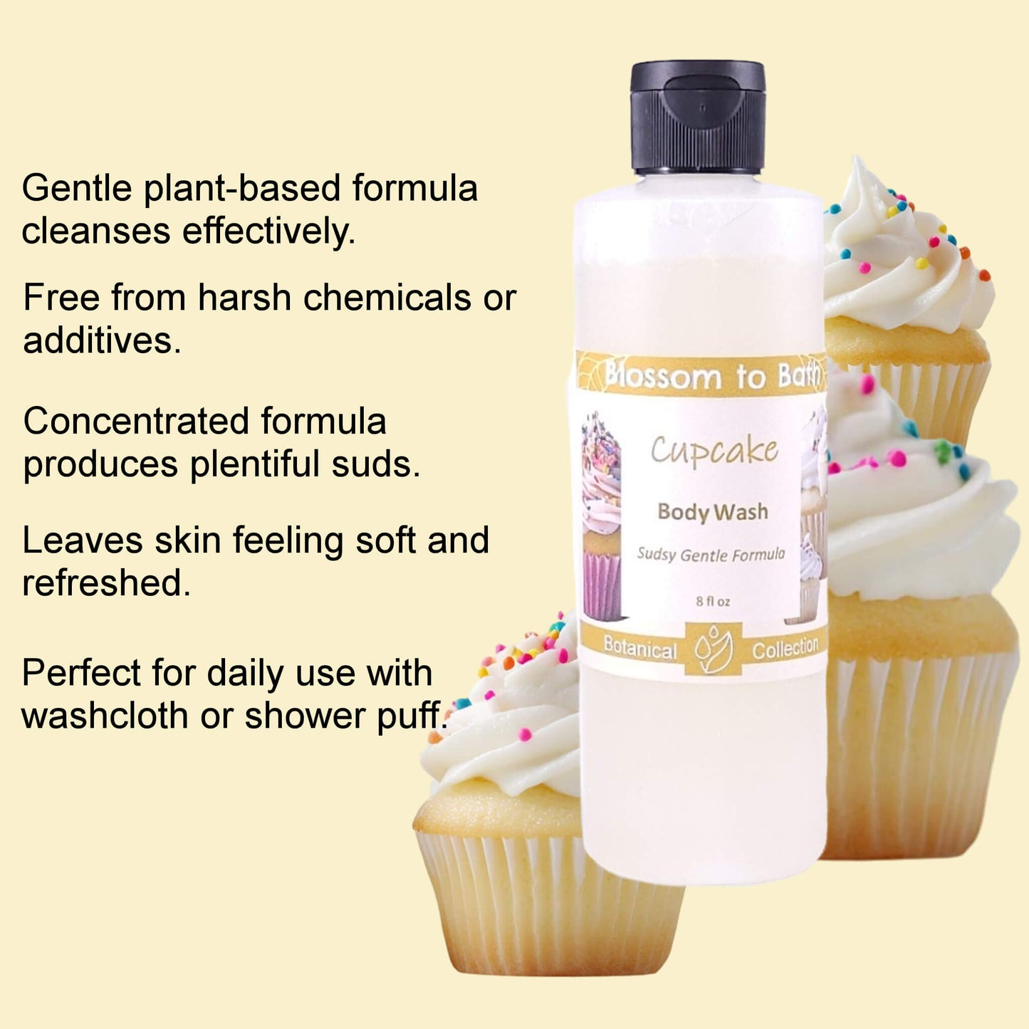 Cupcake Body Wash (8 Ounce) - Natural Fragrance