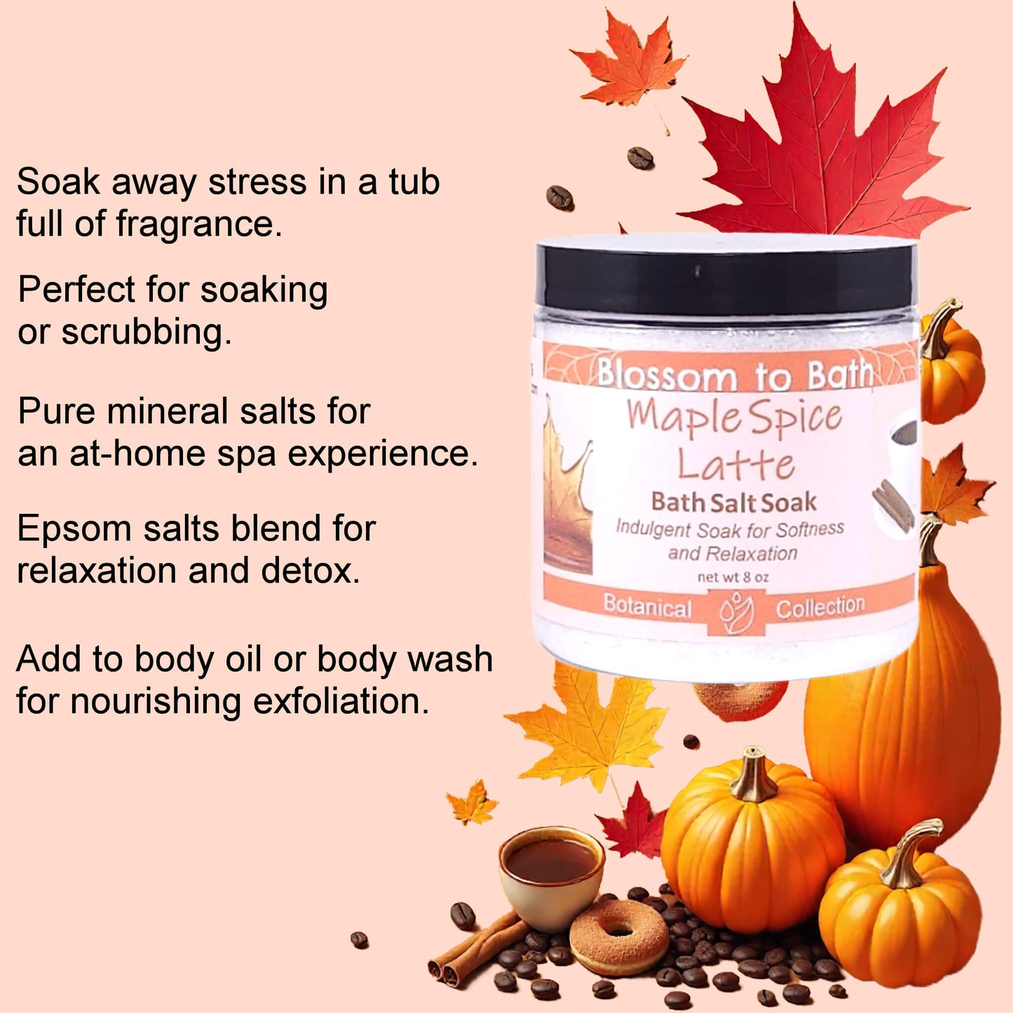 Maple Spice Latte Bath Salt Soak (8 ounce) - Natural Fragrance