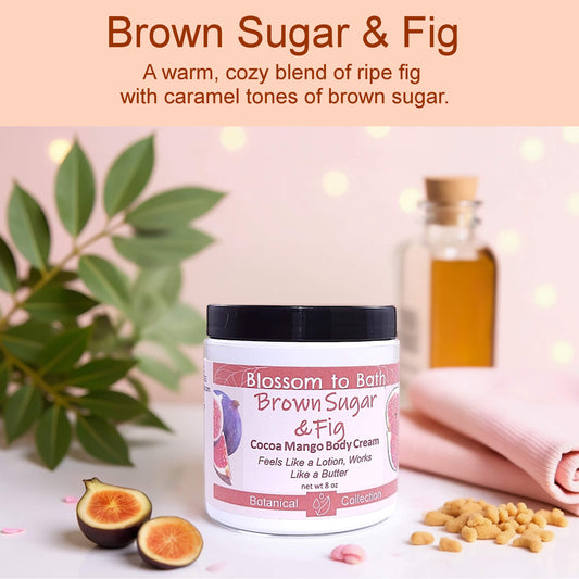 Brown Sugar & Fig Cocoa Mango Body Cream (8 Ounce) - Natural Fragrance
