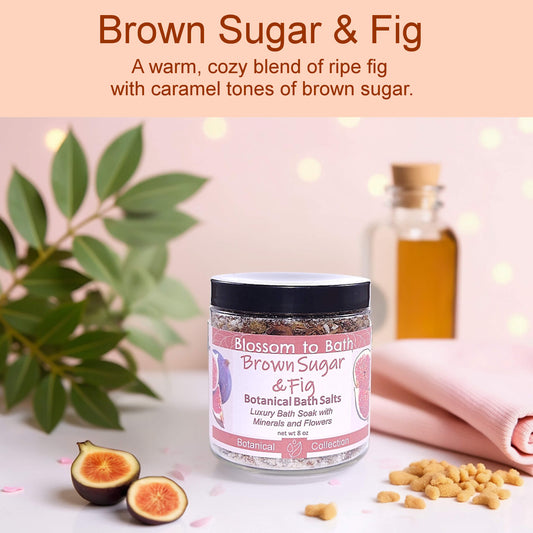Brown Sugar & Fig Botanical Bath Salts (8 ounce) - Natural Fragrance