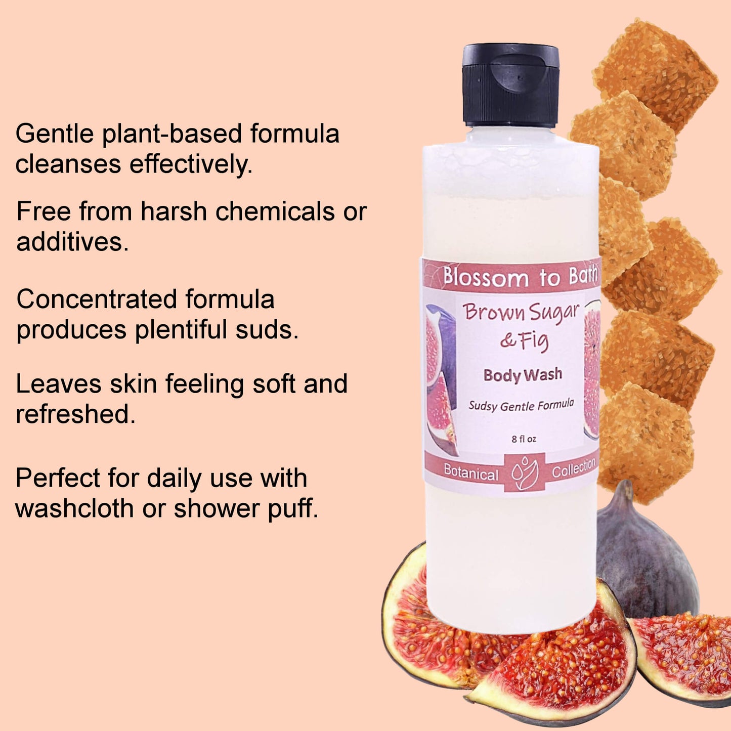 Brown Sugar & Fig Body Wash (8 Ounce) - Natural Fragrance
