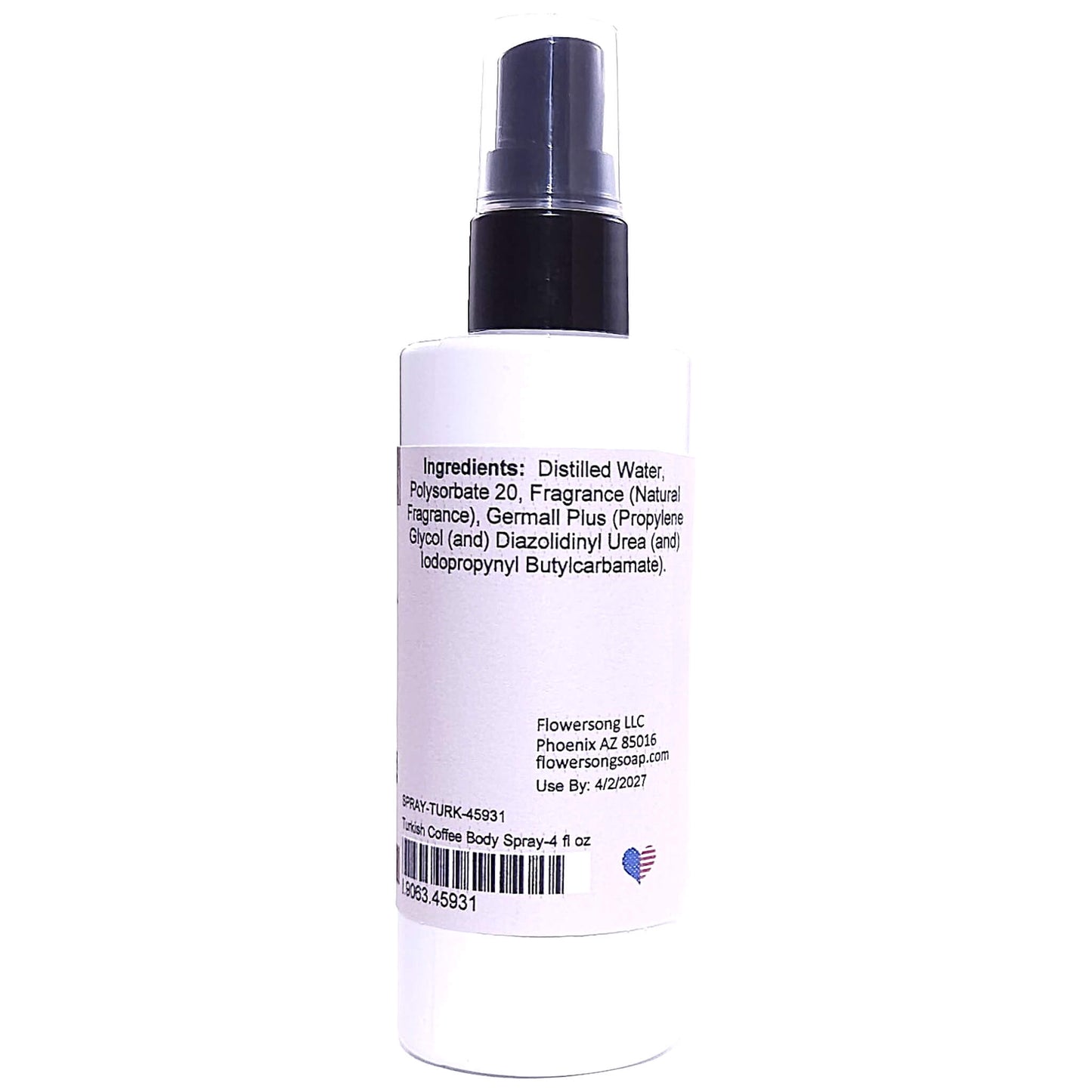 Turkish Coffee Body Spray (4 Ounce) - Natural Fragrance