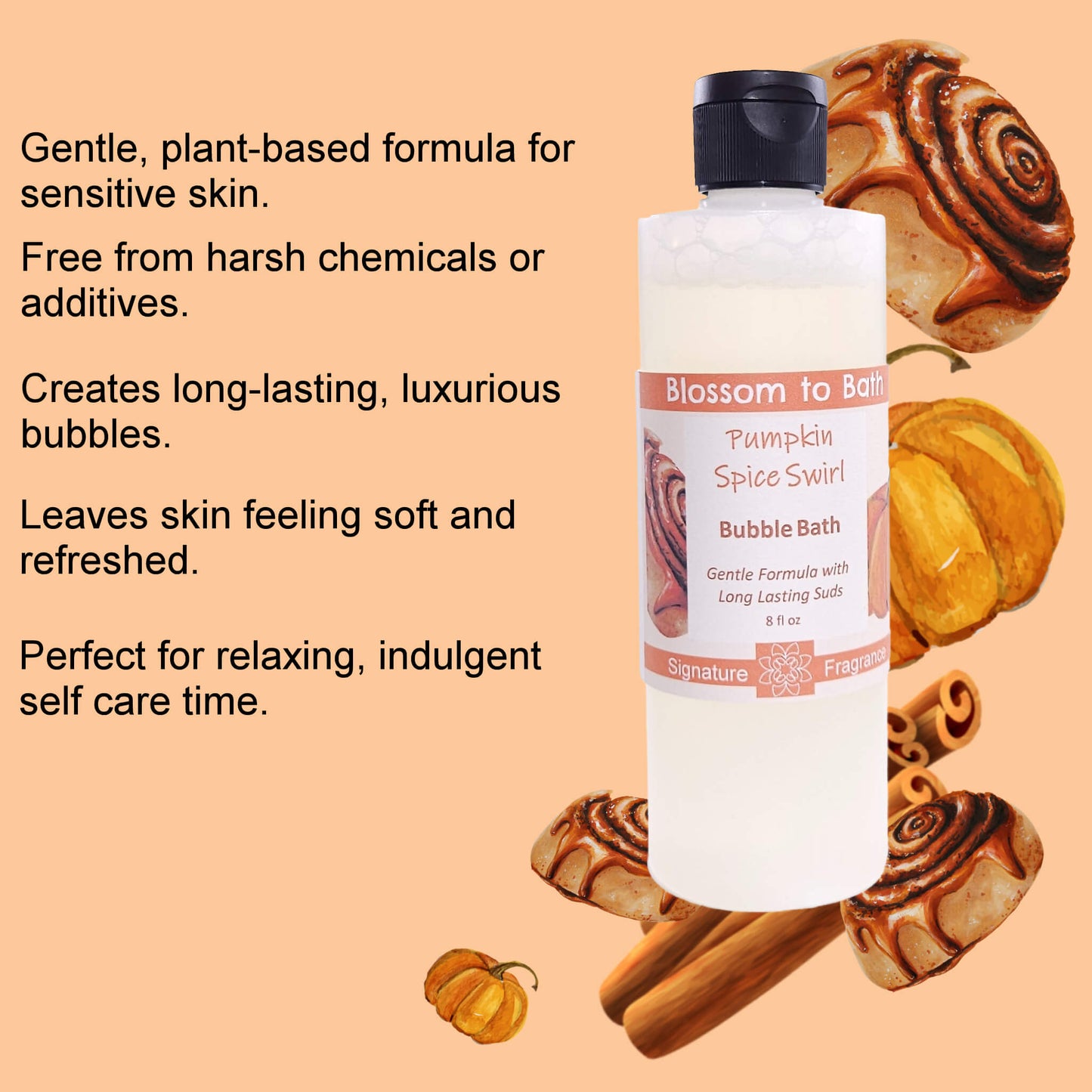 Pumpkin Spice Swirl Bubble Bath (8 ounce) - Phthalate Free Fragrance