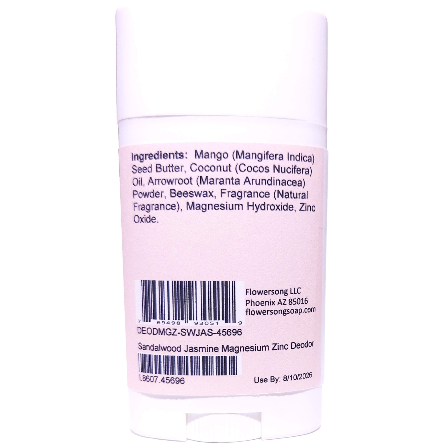 Sandalwood Jasmine Magnesium Zinc Deodorant (2.7 ounce) - Natural Fragrance