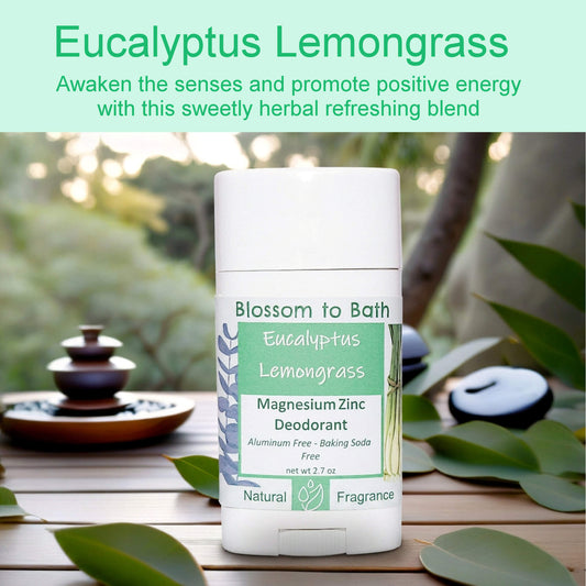 Eucalyptus Lemongrass Magnesium Zinc Deodorant (2 Pack) - Pure Essential Oil Fragrance
