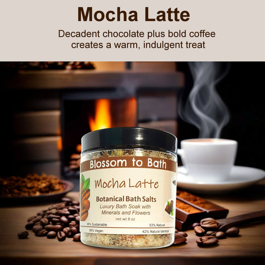 Mocha Latte Botanical Bath Salts (8 ounce) - Phthalate Free Fragrance
