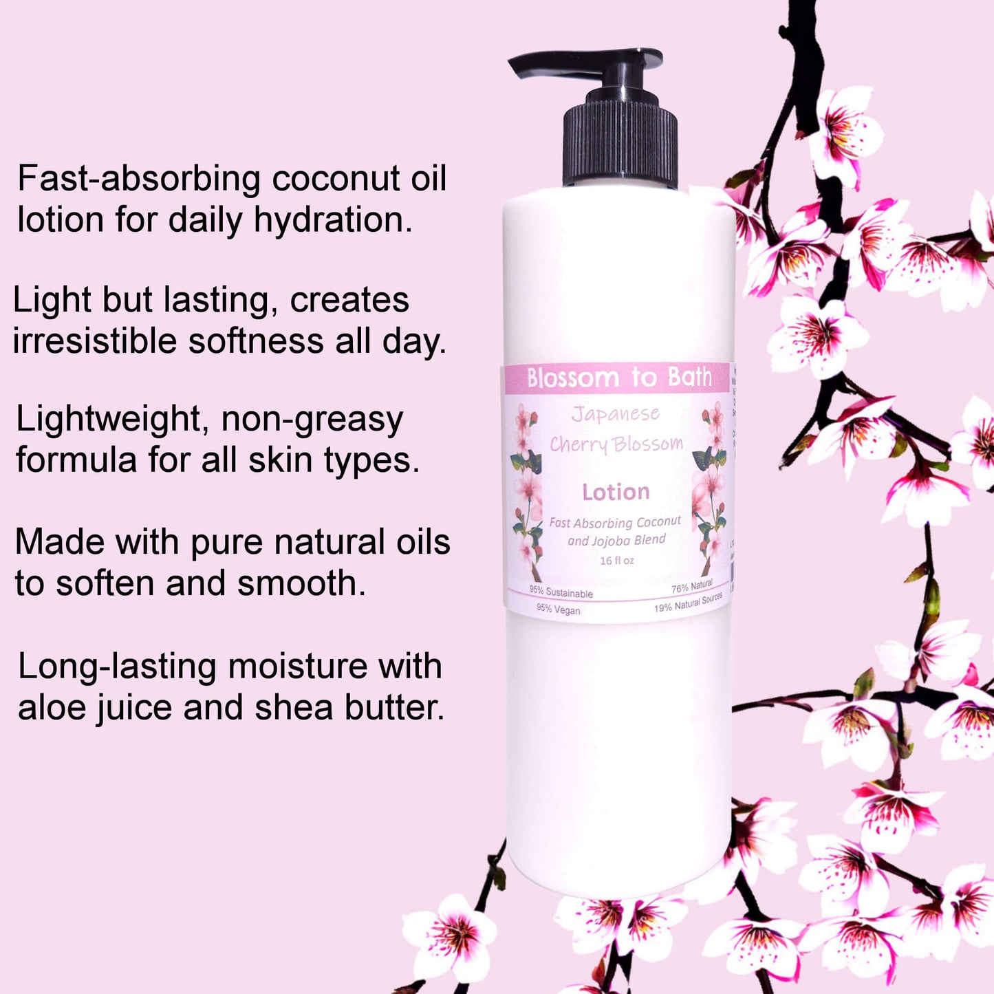 Japanese Cherry Blossom Lotion (16 ounce) - Phthalate Free Fragrance