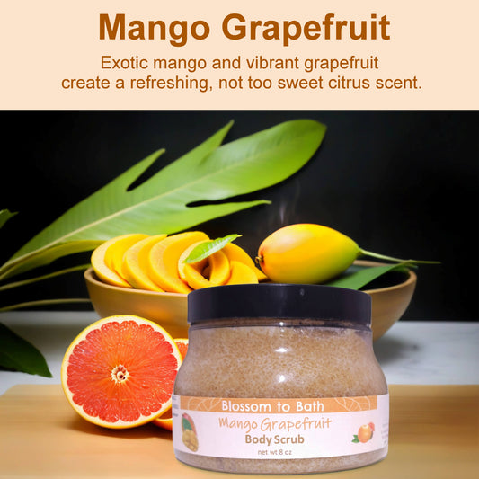 Mango Grapefruit Body Scrub (8 Ounce) - Natural Fragrance