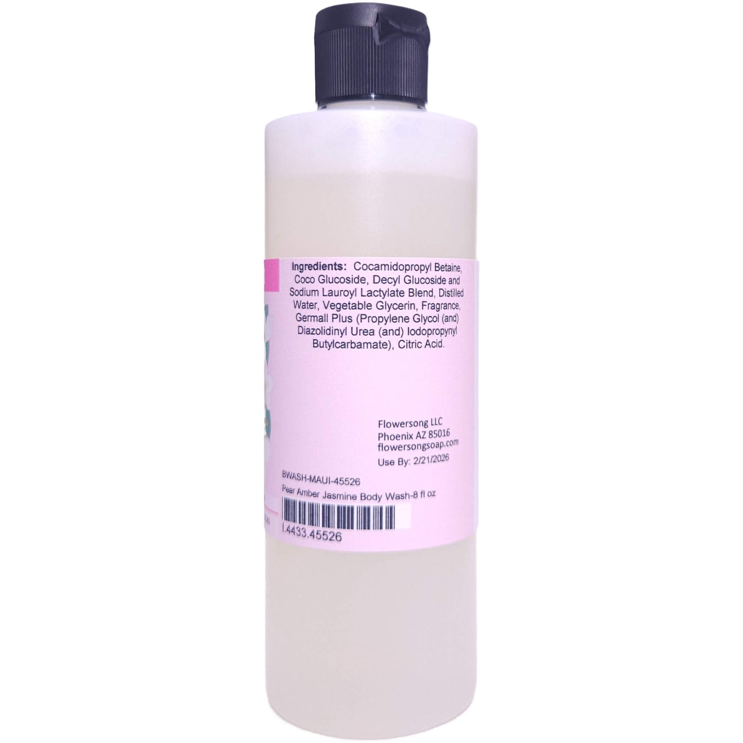 Pear Amber Jasmine Body Wash (8 Ounce) - Phthalate Free Fragrance