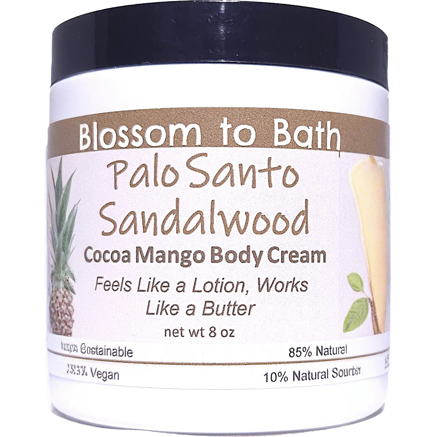 Palo Santo Sandalwood Cocoa Mango Body Cream (8 Ounce) - Phthalate Free Fragrance