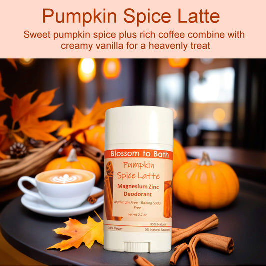 Pumpkin Spice Latte Magnesium Zinc Deodorant (2.7 ounce) - Phthalate Free Fragrance