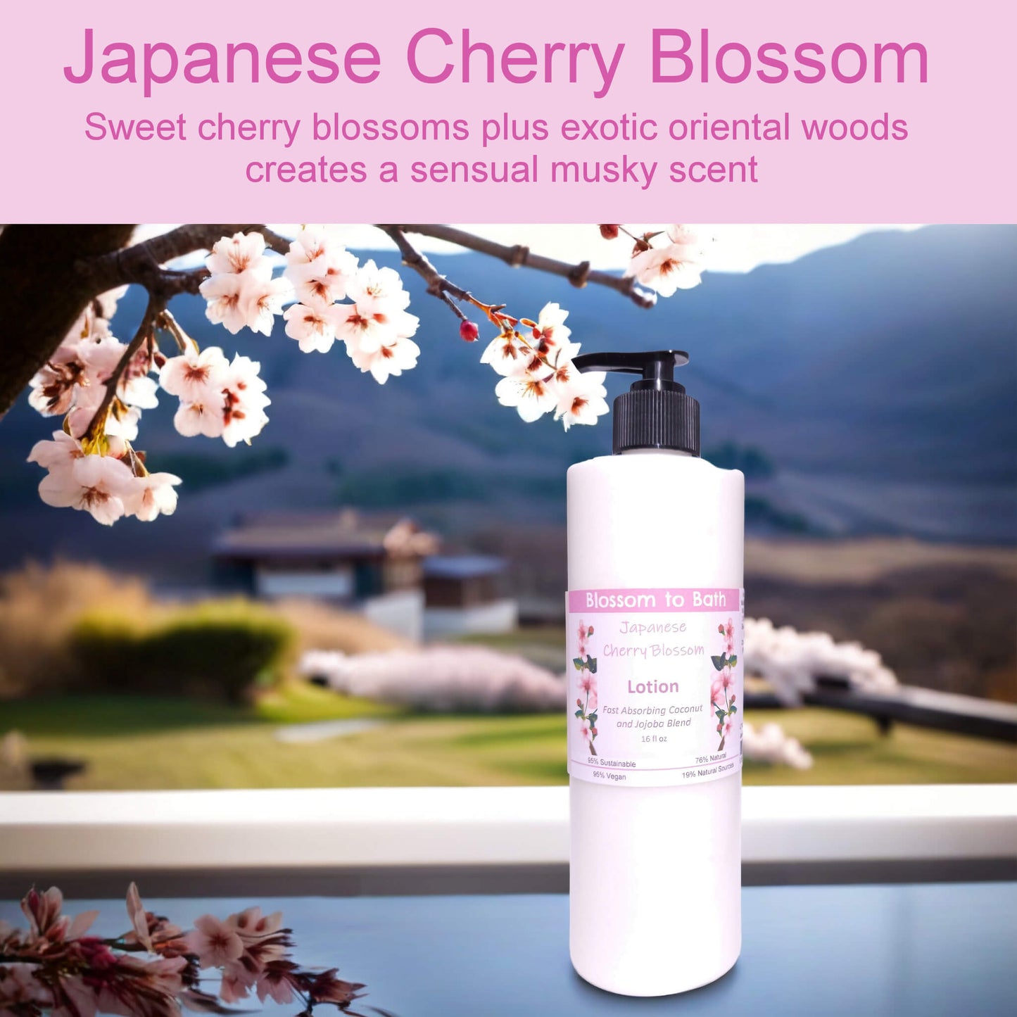 Japanese Cherry Blossom Lotion (16 ounce) - Phthalate Free Fragrance