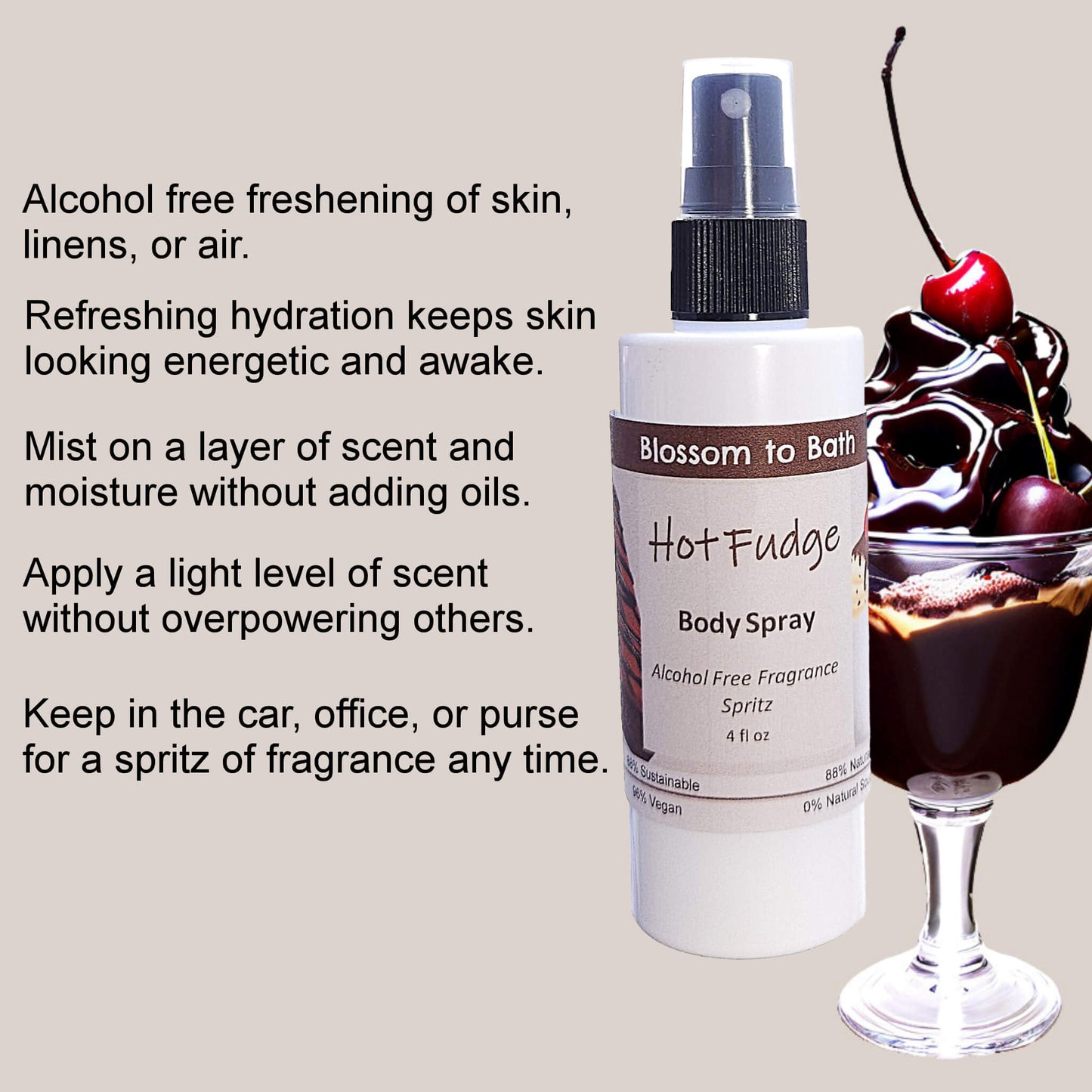 Hot Fudge Body Spray (4 Ounce) - Phthalate Free Fragrance
