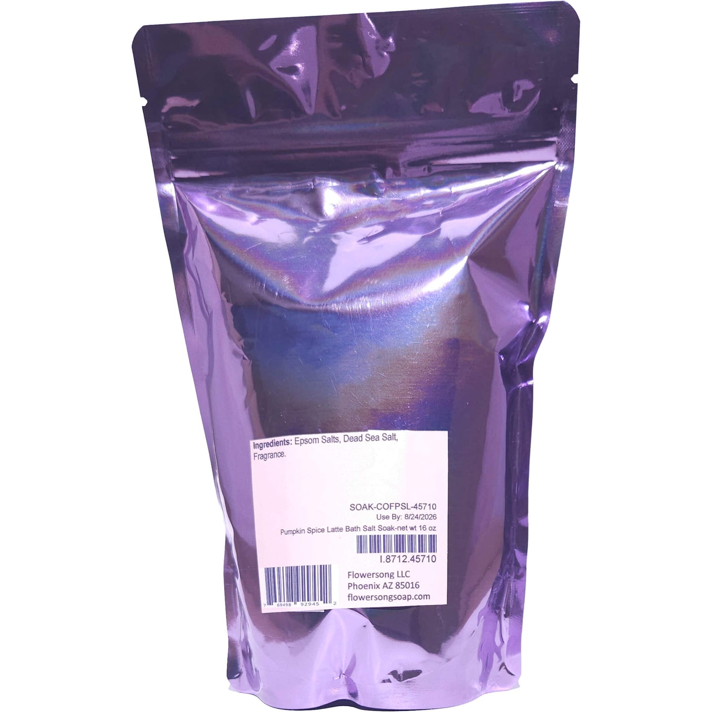 Pumpkin Spice Latte Bath Salt Soak (16 ounce) - Phthalate Free Fragrance