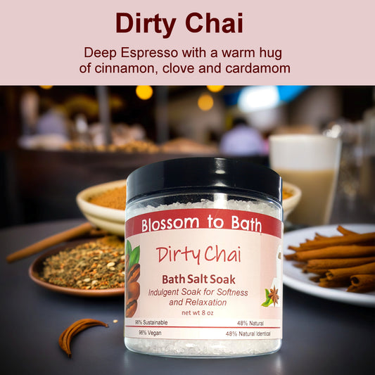 Dirty Chai Bath Salt Soak (8 ounce) - Phthalate Free Fragrance
