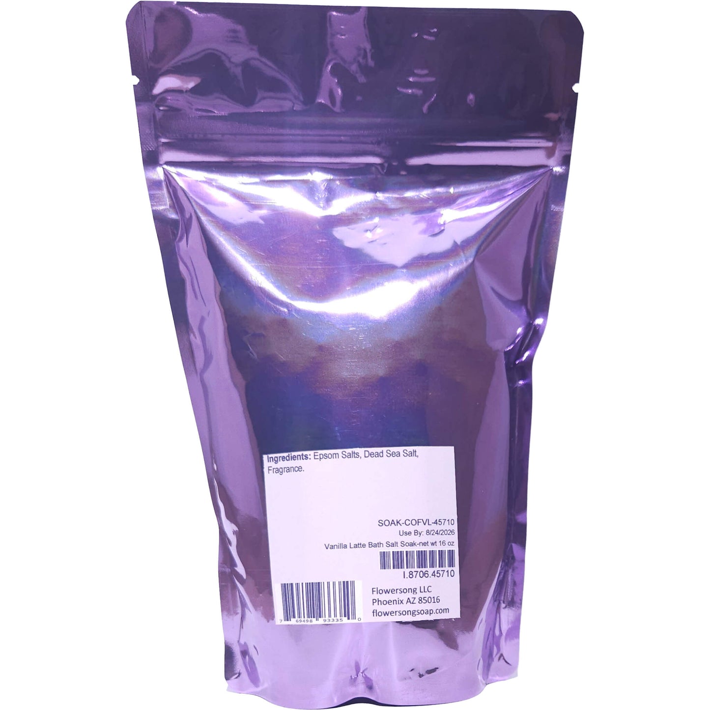 Vanilla Latte Bath Salt Soak (16 ounce) - Phthalate Free Fragrance