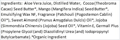Patchouli Cocoa Mango Body Cream (8 Ounce) - Pure Essential Oil Fragrance