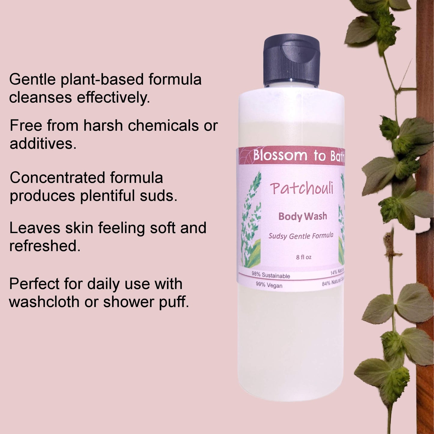 Patchouli Body Wash (8 Ounce) - Pure Essential Oil Fragrance