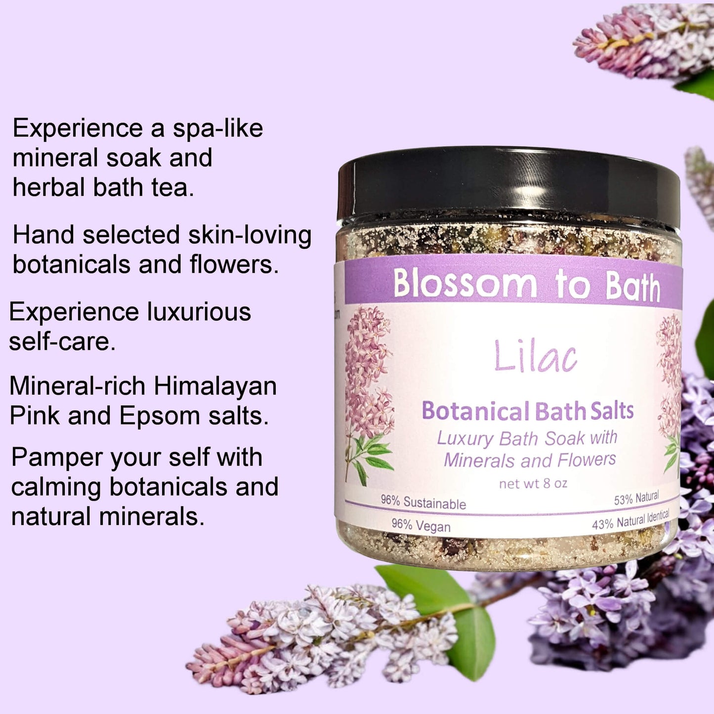 Lilac Botanical Bath Salts (8 ounce) - Phthalate Free Fragrance