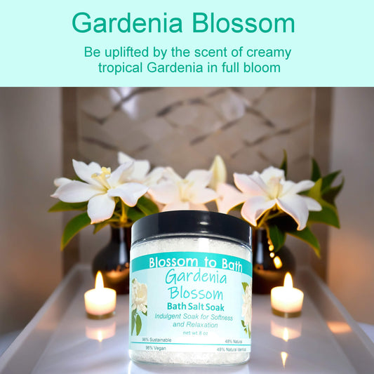 Gardenia Blossom Bath Salt Soak (8 ounce) - Phthalate Free Fragrance