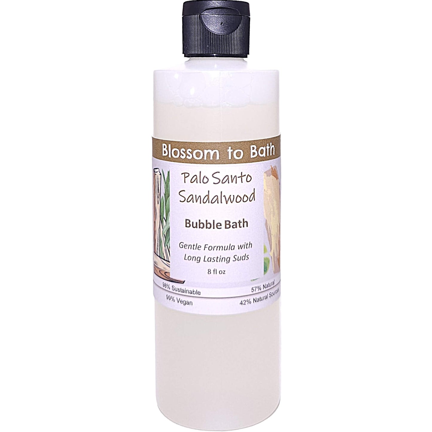 Palo Santo Sandalwood Bubble Bath (8 ounce) - Phthalate Free Fragrance
