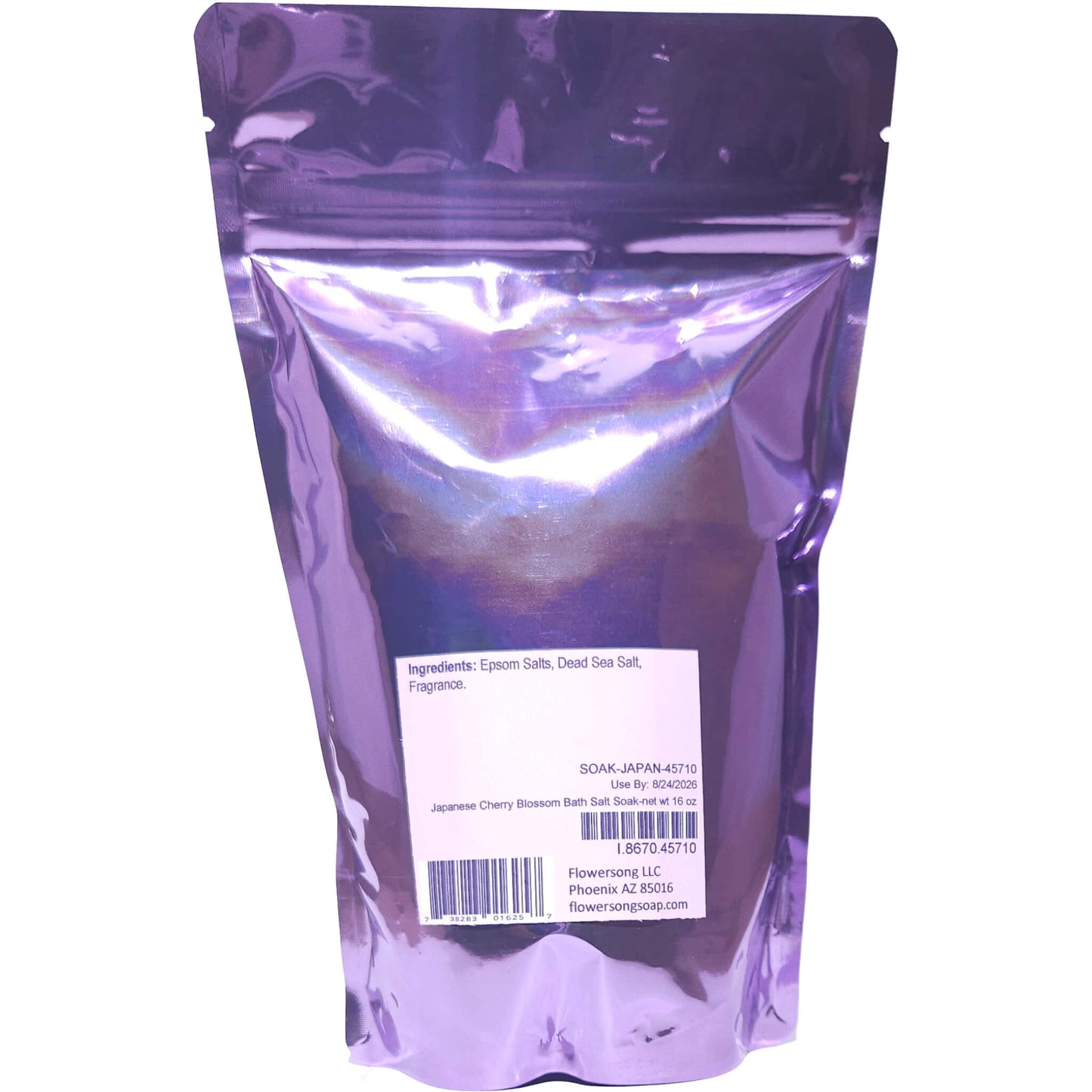 Japanese Cherry Blossom Bath Salt Soak (16 ounce) - Phthalate Free Fragrance