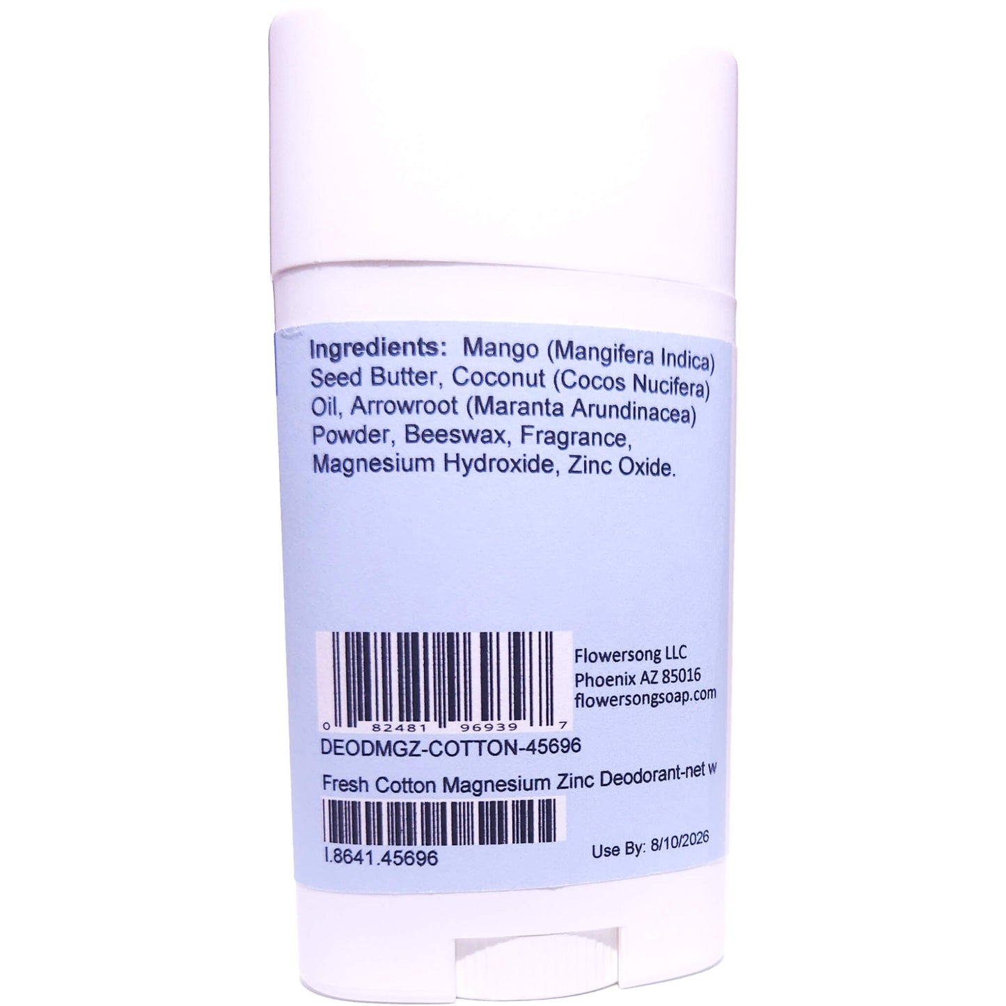 Fresh Cotton Magnesium Zinc Deodorant (2.7 ounce) - Phthalate Free Fragrance