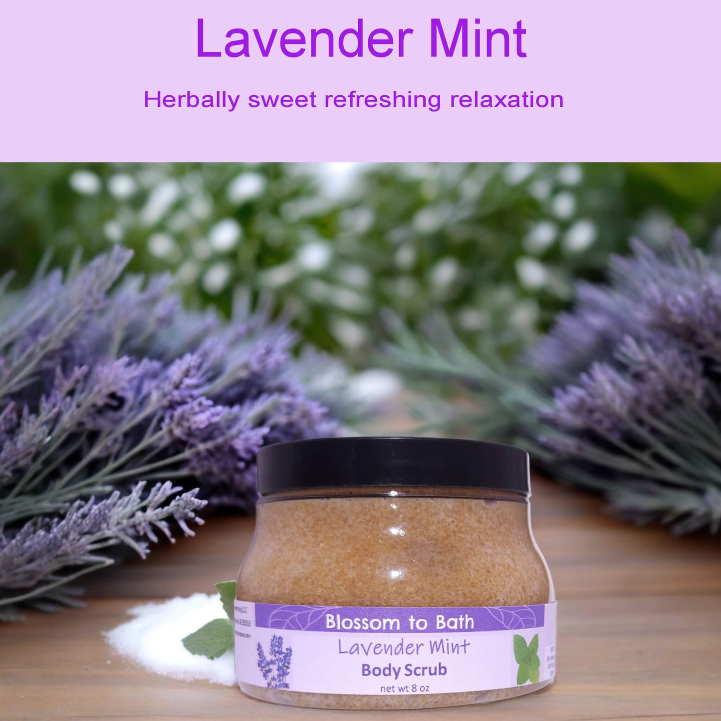 Lavender Mint Body Scrub (8 Ounce) - Pure Essential Oil Fragrance