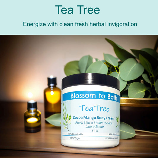 Tea Tree Cocoa Mango Body Cream (8 Ounce) - Pure Essential Oil Fragrance